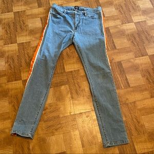 BDG Skinny Stretch Orange stripe jeans 33